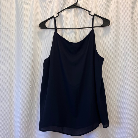 LOFT High Neck Camisole Shell Navy - Picture 2 of 4